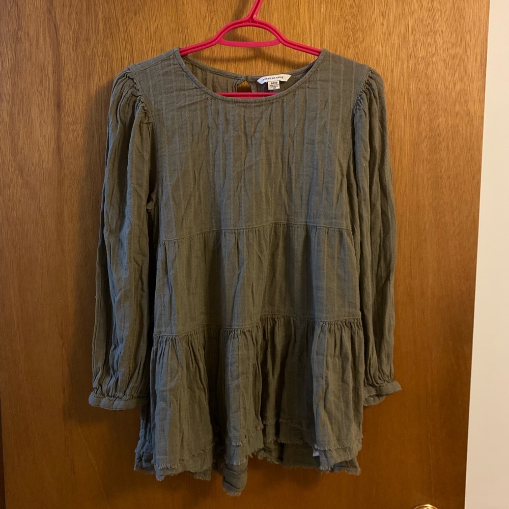 American Eagle Outfitters Olive Long Sleeve Tunic
